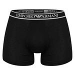 Emporio Armani Men's Stretch Cotton Core Logoband 3-Pack Boxer, Black/Black/Black, M (Pack of 3)