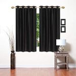 Parda Sansar Polyster Solid Long Crush Plain Window Curtains, 5 Feet, Black-Set of 2