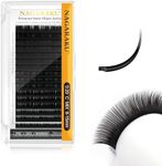 NAGARAKU Double Tips Ellipse Eyelash Extensions Lighter Thinner Flat Split Tips Individual Lash 0.20mm C curl 8-15mm Mix Tray Matte Black Faux Mink Classic False Lash Supplies 16 Rows