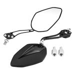 Ymiko Rearview Mirror,Pair 8mm 10mm Universal Motorbike Scooter Motorcycle Rearview Mirror Rear View Side Mirrors (black)