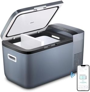 ICECO GO20 Dual Zone Portable Refrigerator with Danfoss Compressor, 20 Liter/21 Quart, DC 12/24V, AC 100-240V, 0℉ to 50℉, Mini Fridge Cooler Refrigerator for Outdoor, Home Use, Driving, Gray