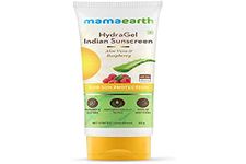 Mamaearth HydraGel Indian Sunscreen with Aloe Vera and Raspberry for Sun Protection | SPF 50 & PA++++ Protection | Shields from UVA & UVB Rays | Tan Protection | Non-Sticky & Light | 50 g