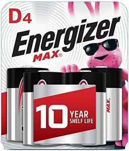 Energizer D Batteries, Max Premium D Cell Batteries Alkaline, 4 Count