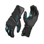 Rynox Dry Ice Insulated Waterproof Gloves | Impact Protection | Abrasion Resistance | Full Gauntlet Motorcycle Riding Gloves - Black Blue, 2XL, Cycling, Polyester