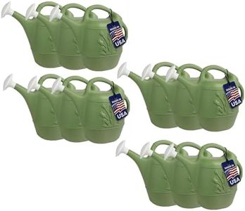 PMU 2 Gallon Watering Can - Garden Watering Can for Indoor & Outdoor Plants - Plastic Water Can with Detachable Sprinkler Head - Large Water Pot, Made in USA - Sage Green Pkg/12