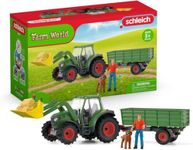 schleich 42608 FARM WORLD Tractor with Trailer Playset for ages 3+, Black