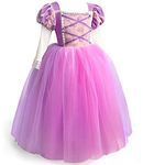 Axaxa Rapunzel Costume for Girls Rapunzel Dress Birthday Party Halloween Costume Cosplay Dress up for Little Girls 2-11 Years