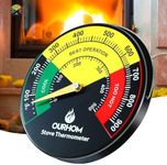 Wood Stove Thermometer, 3.55inch Large Size Magnetic Stove Thermometer, Stove Top Thermometer for Wood Burning Stove, Temperature Meter for Fireplace (1)