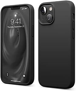 elago Liquid Silicone Case Compatible with iPhone 13 Mini Case (5.4"), Premium Silicone, Full Body Protection - 3 Layer Shockproof Phone Cover, Anti-Scratch Soft Microfiber Lining (Black)