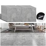 VEELIKE Grey Concrete Flooring Sticker Tile 24 Pieces 30cm x 30cm Vinyl Peel and Stick for Kitchen Backsplash Bathroom Living Room Self-adhesive Floor Tile Sticker Waterproof