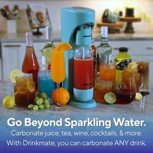 Drinkmate OmniFizz Sparkling Beverage Maker – Matte Black, 1L Bottle & CO2
