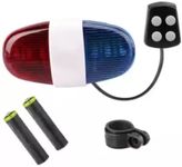 SPOKEFOX Bicycle Police Light with Police Sound Horn with 4 Tone Police Whistle LED Front Light (Multicolor)