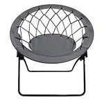 OCC Bungee Web Chair (Round), Lightweight Portable Folding Chair-Grey