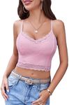 Avidlove Lace Bralette Bustier Corset Fitness Casual Basic Crop Top(Pink, M)