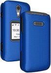 Case for Jitterbug Flip2, Nakedcellphone [Cobalt Blue] Protective Snap-On Hard Shell Cover [Grid Texture] for Jitterbug Flip 2 Phone (aka Lively Flip) (4053SJ7)