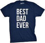 Mens Best Dad Ever T Shirt Funny Tee For Fathers Day Idea For Husband Novelty (Navy) - L