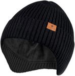 Ocatoma Winter Beanie Hats with Earflap for Men Women Outdoor Warm Knit Beanie Soft Toque Unisex Gifts for Men Women Black