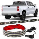 XRIDONSEN 48 inch Tailgate White Strobe Lights Strip Rear Window Lights 288 LED Tail Emergency Lights Flashing Warning Hazard Back Safety Light for Tow/Plow Trucks Construction Vehicles Pickup Trailer