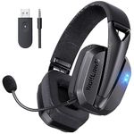 WolfLawS TA3000 Wireless Gaming Headset for PC, Gaming Headphones, Bluetooth Headset with Detachable and Built-in Mic, Noise Isolation, Low Latency, Lightweight