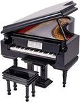 Black Baby Grand Piano Music Box wi