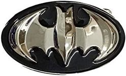 Superhero Bat Logo 3D Silvertone Logo Metal Enamel Belt Buckle