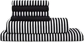 Debra Valencia Awning Striped Sheets By Duke-Queen Size-Black/White-6 Pc Set 2 Bonus pillowcases!