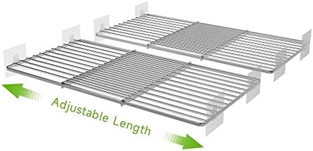 SOFRON Expandable Closet Shelves Organizers, Adjustable Shelf for Cabinet Rack Storage Wardrobe Divider Shelving for Closets Pantry Cupboard Kitchen Small 2 Pack