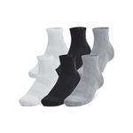 Under Armour Unisex Training Cotton Quarter Socks 6 Pack, (035) Steel/White/Black, Large