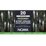 Noma 20 Fit & Forget B/O White Multifunction Icicle Drop Lights : 6817122