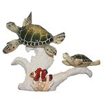 Comfy Hour Ocean Voyage Collection 8" Sea Turtle and Fish Coastal Marine Theme Decoration, Polyresin