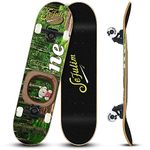 Sefulim Skateboards, 31 x 8 inch Complete Skateboard for Beginners, 8 Layer Canadian Maple Double Kick Deck Concave Cruiser Trick, Light Up Wheel Skateboard for Kids Teens & Adults (Bear one)