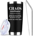 ATHAND Chaos Coordinator Gifts,Chaos Coordinator Tumbler Mug With Lid and Straw,Thank You Gifts for Women, Coworker, Manager, Teacher,Nurse,Boss Lady20 oz Stainless Steel Coffee Tumbler