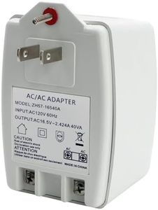 16.5V 40VA Plug-in AUTO-Resetting AC Transformers, Doorbell AC Power Supply Adapter with PTC Fuse - Ring Doorbell and Thermostat, Compatible with Nest, Sensi, Honeywell (16.5V)