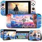 DLseego Switch Skin Sticker Pretty Pattern Full Wrap Skin Protective Film Sticker Compatible with Nintendo Switch- Zelda Breath of The Wild