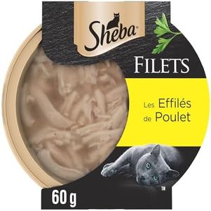 Sheba Domes Filets – Nourriture humide pour chat adulte – Filets des effilés de poulet, Pack de 2 x (16x60g)