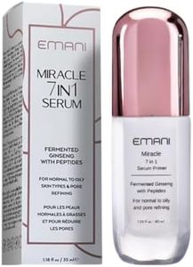 Emani Miracle 7in1 Primer Serum - Solution for Large Pores, Oily & Combination Skin, Fine Lines & Discolorations. Korean Fermented Ginseng Infused to Promote Collagen & Brightening