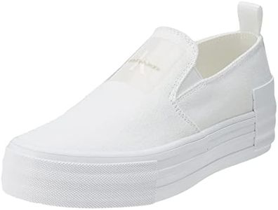Calvin Klein Jeans Femme Bold Vulc FLATF Slipon WN YW0YW01040 Baskets vulcanisées, Blanc (Bright White), 39.5 EU
