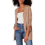 Amazon Essentials Women's Lightweight Open-Front Cardigan Jumper (Available in Plus Size), Camel Heather, M