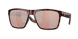Costa Del Mar Paunch XL 6S9050 905007 59MM Tortoise/Copper Silver Mirror Polarized Square Sunglasses for Men + BUNDLE With Designer iWear Complimentary Eyewear Kit
