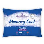 Slumberdown Memory Cool Foam Pillow 1 Pack - Firm Support Side Sleeper Orthopaedic Pillows for Neck and Shoulder Pain Relief - Cooling Pillow for Night Sweats, Hypoallergenic, Size (38cm x 64cm)