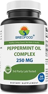 Brieofood Peppermint Oil Complex - 250 mg 240 Capsules Supports a Healthy Gut, Bowel Soothing Gluten Free & Non-GMO