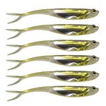 QualyQualy Soft Swimbait Fishing Lures Jerk Shad Minnow Drop Shot Lure Bass Bait Shad Bait Shad Lure Soft Jerkbait for Bass Trout Pike Walleye Crappie 3.93in 6Pcs