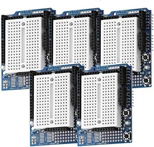AZDelivery 5 x Prototyping Shield + Placa de Pruebas Mini Breadboard Compatible con Arduino con E-Book Incluido!