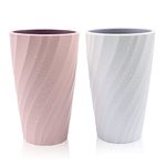 2Pack Unbreakable Toothbrush Cup Bathroom Tumbler, Soft and Durable, Bathroom Cup Toothbrush Tumbler Toothbrush Holder (White and Pink)