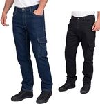 Lee Cooper LCPNT239 Workwear Safety Carpenter Stretch Denim Jeans Work Trousers, Light Blue, 32W / 31L