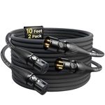 XLR Cables 10ft 2 Pack, Professional Gold-Plated Rean Connectors from Neutrik, Kevlar-Reinforced Nylon Braided XLR Microphone Cable, Mic Cable, Durable Shielded and Balanced XLR Male to Female Cord