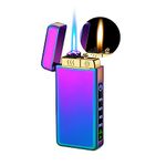 Torch Cigar Lighter Pipe Lighter Switchable Soft/Jet Flame Electric Arc Lighter 3 in 1 Refillable Butane Lighter Unique Gift for Men & Women No Gas (Colorful)