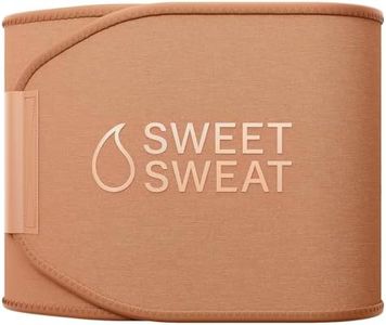 Sweet Sweat Toned Waist Trimmer for Women and Men | Premium Waist Trainer Belt to 'Tone' Your Stomach Area (Sand, Large)