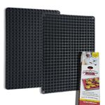 Vekol 2 Pack Silicone Baking Mat Pyramid Non Stick Baking Cooking Mat Microwave Bacon Cooker Pastry Mats BBQ Grill Mat, 16" X 11'' Healthy Food Grade Silicone Mats for Kitchen Counter (Black)