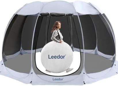 Leedor 15'x15' Pop Up Screen House Tent with Netting, 1-Person Setup Pop Up Gazebo Instant Portable Outdoor Canopy Tent UPF 50+ Roof Sun Shelter & Carry Bag for Backyard Outside Activities (Gray)